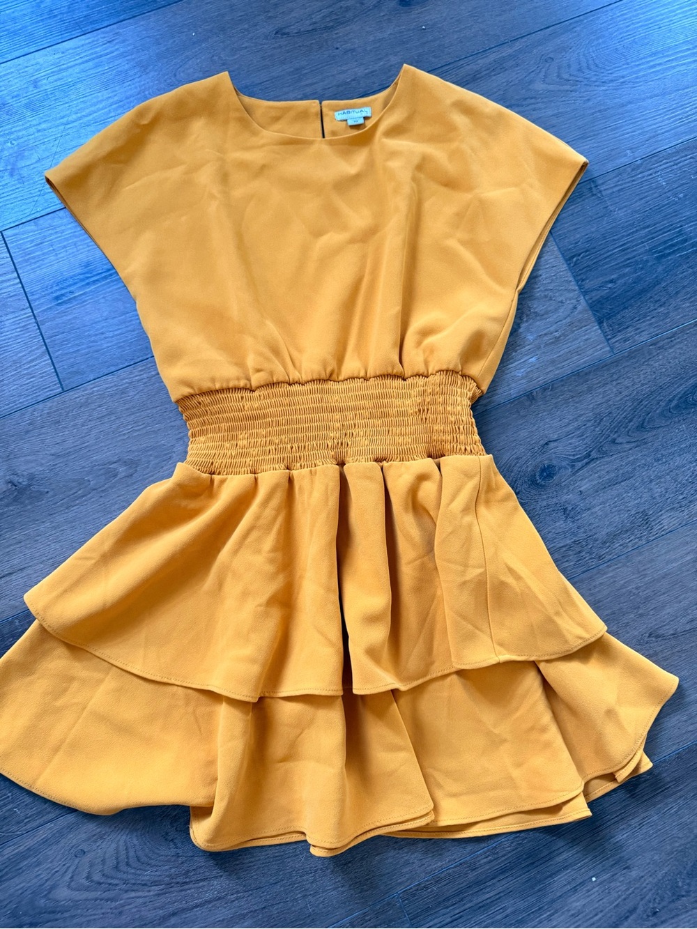Girls Size 10 Habitual Mustard Yellow Tiered Waist Dress
